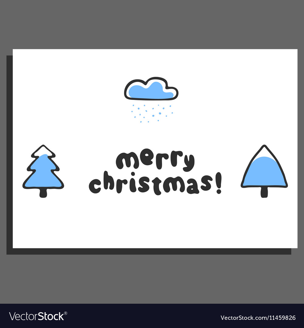 Merry Christmas Greeting Card Template With Cute Vector Image merry-christmas-greeting-card-template-with-cute-vector-image