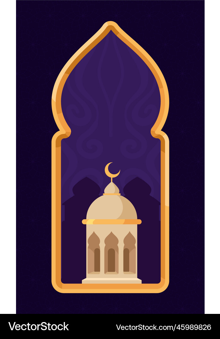 Muslim mosque in frame Royalty Free Vector Image