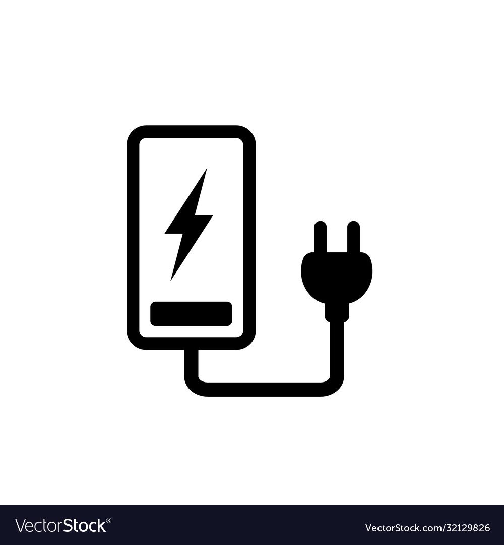 Phone battery charging icon recharge symbol Vector Image