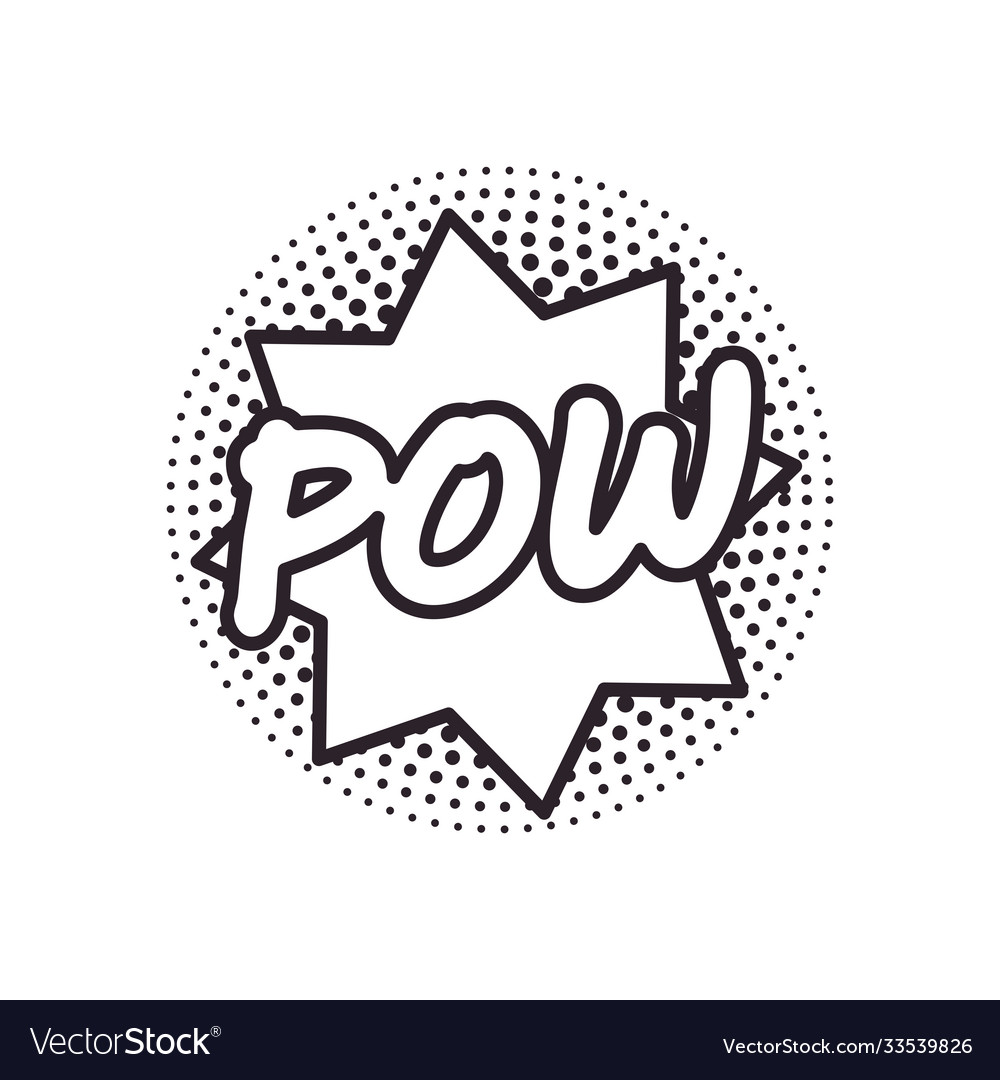 Pow explosion bubble line style icon design