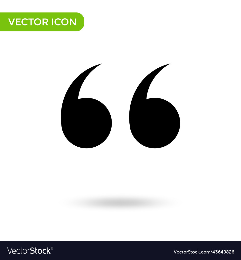 Quote symbol icon minimal and creative Royalty Free Vector