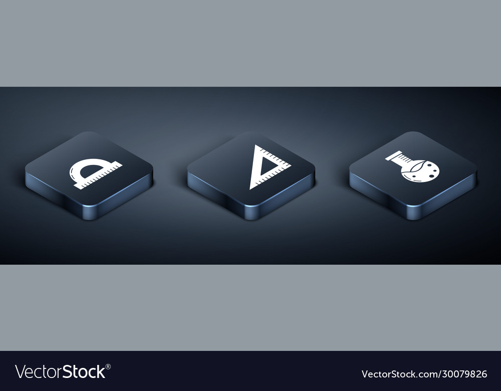 Set isometric protractor grid for measuring vector image Set isometric protractor grid for measuring