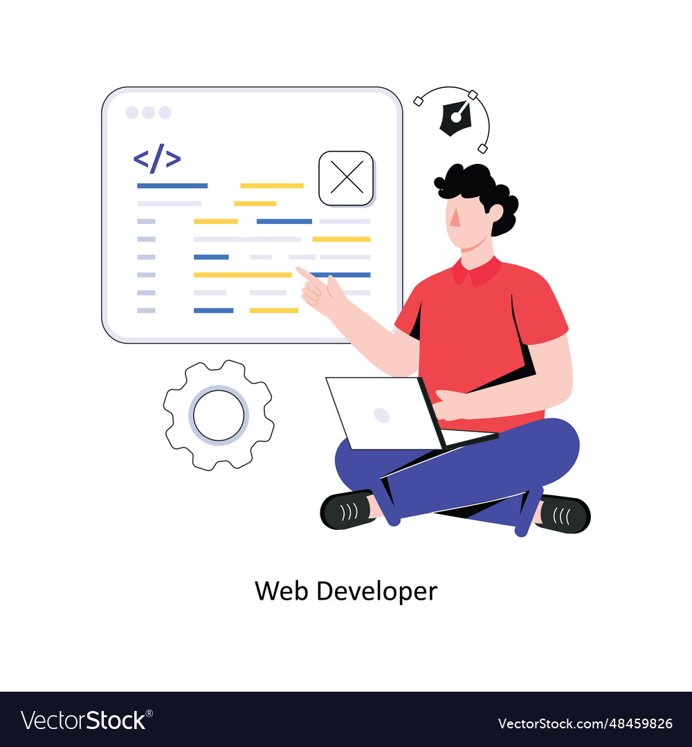 Web developer flat style design