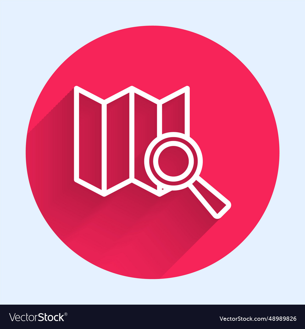 White line search location icon isolated vector image White line search location icon isolated