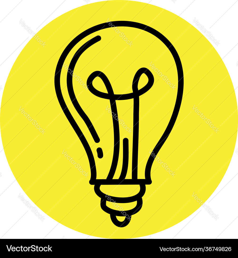 Yellow lightbulb on a white background Royalty Free Vector