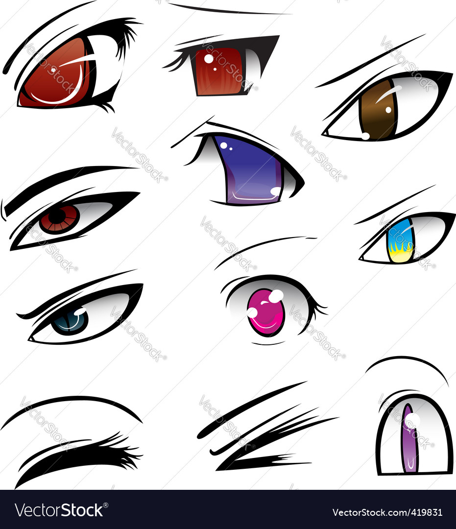 Anime male eyes2 Royalty Free Vector Image - VectorStock