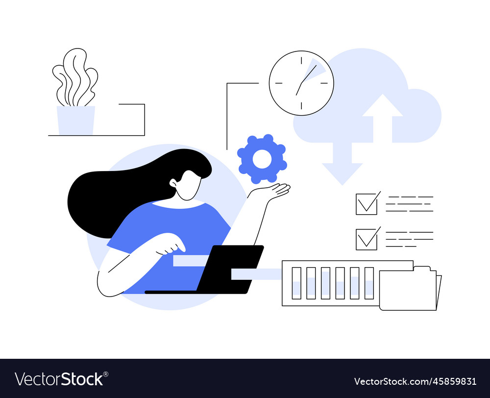 Automatic backup abstract concept vector image Automatic backup abstract concept