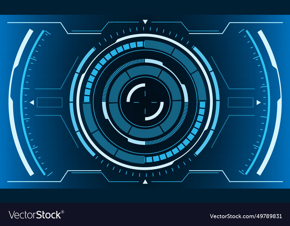 Hud sci-fi circle interface screen view black