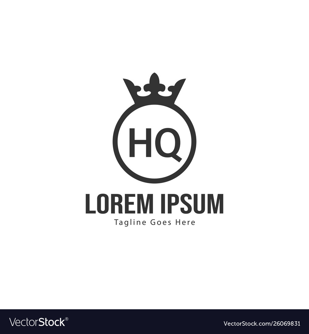 Initial hq logo template with modern frame