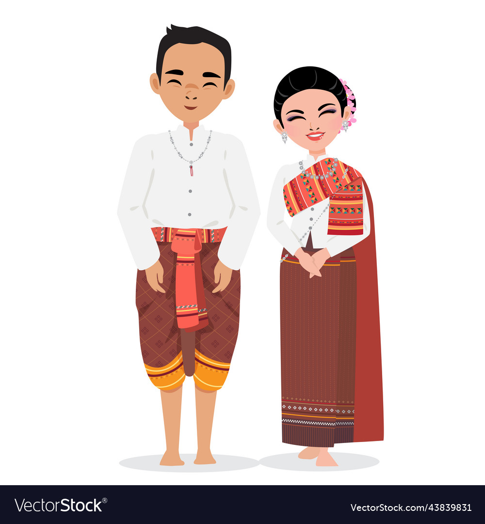 Isan wedding cloth Royalty Free Vector Image - VectorStock