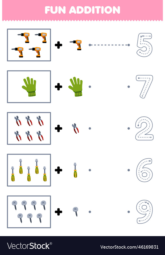 Kids Math Worksheet: Counting & Addition
