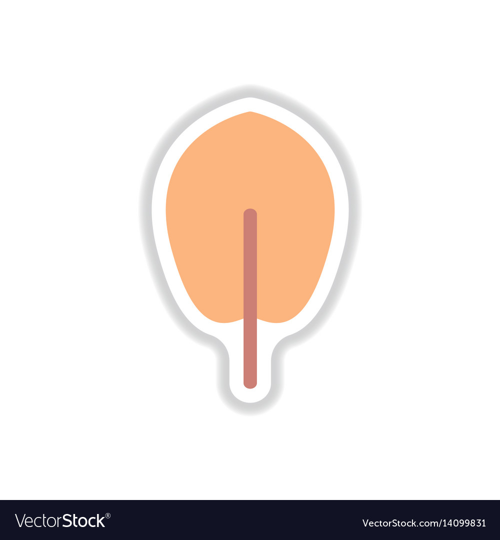 Label with leaf shadow icon design