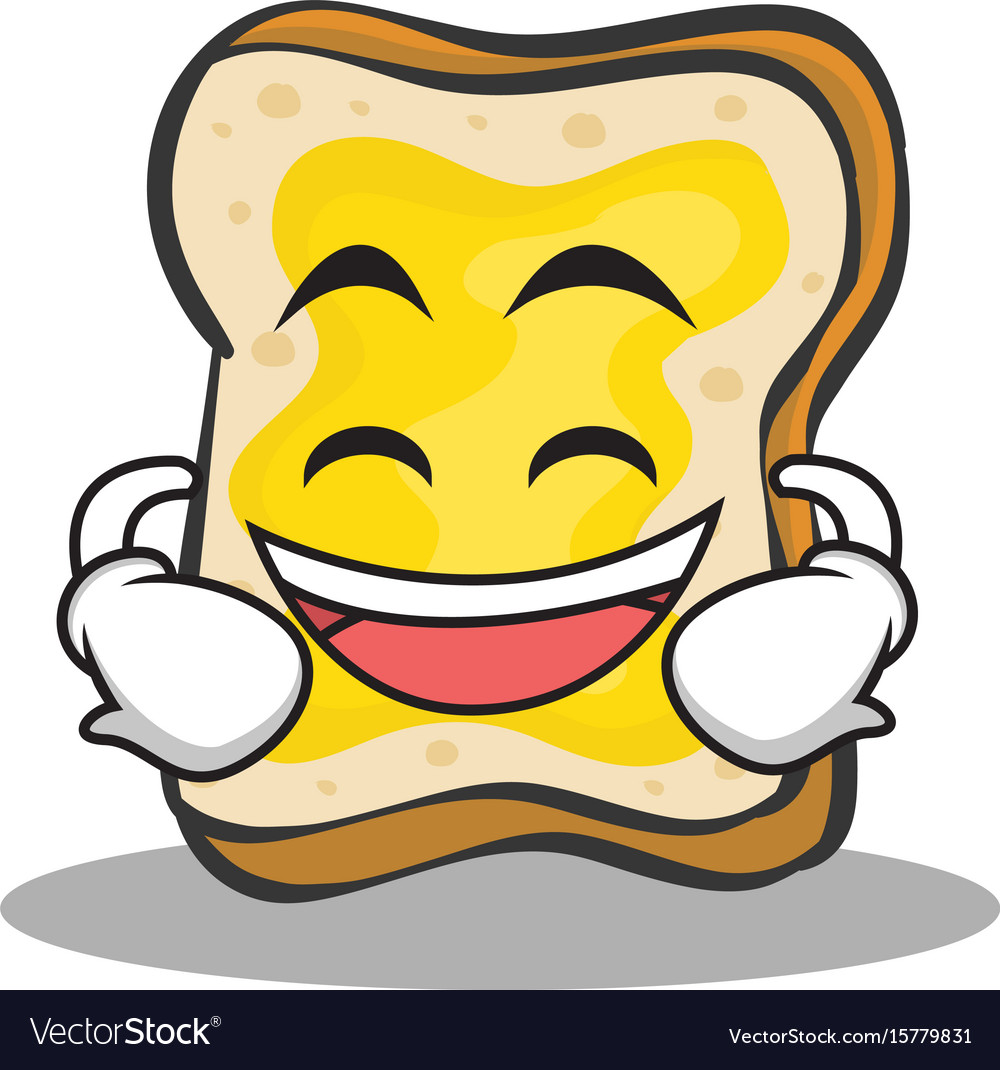 Lachendes Gesicht Brot Charakter Cartoon