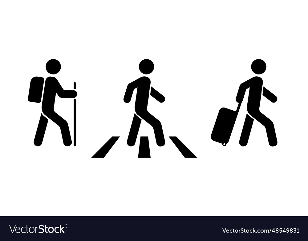 Man traveler pedestrian tourist flat design Vector Image