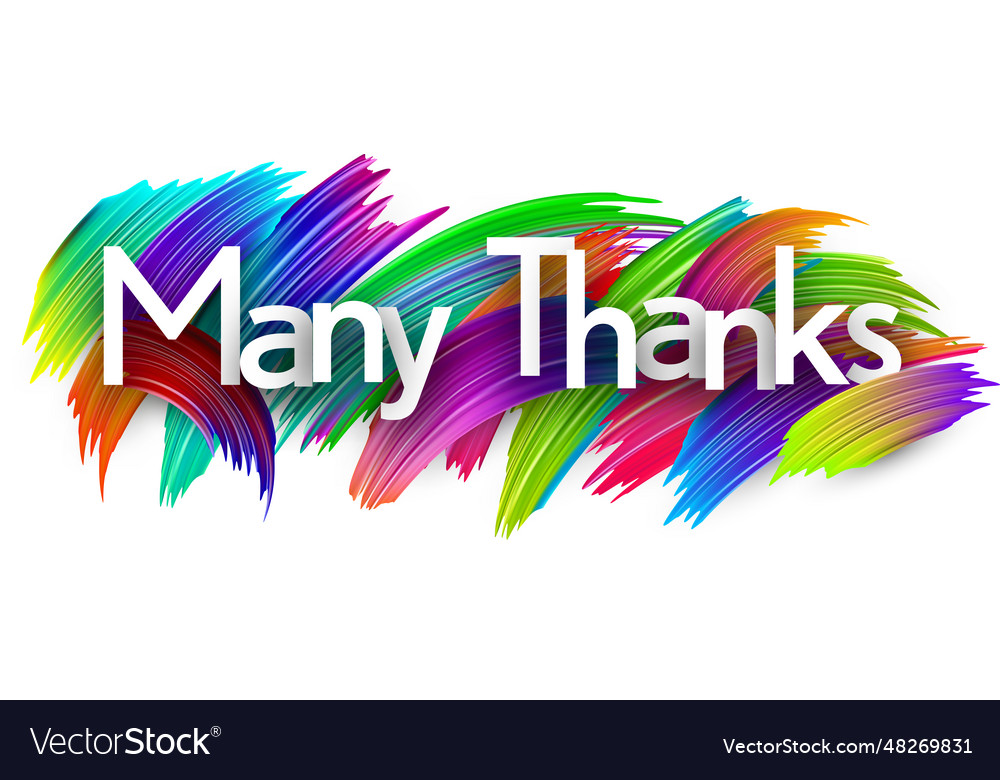 Many thanks paper word sign with colorful