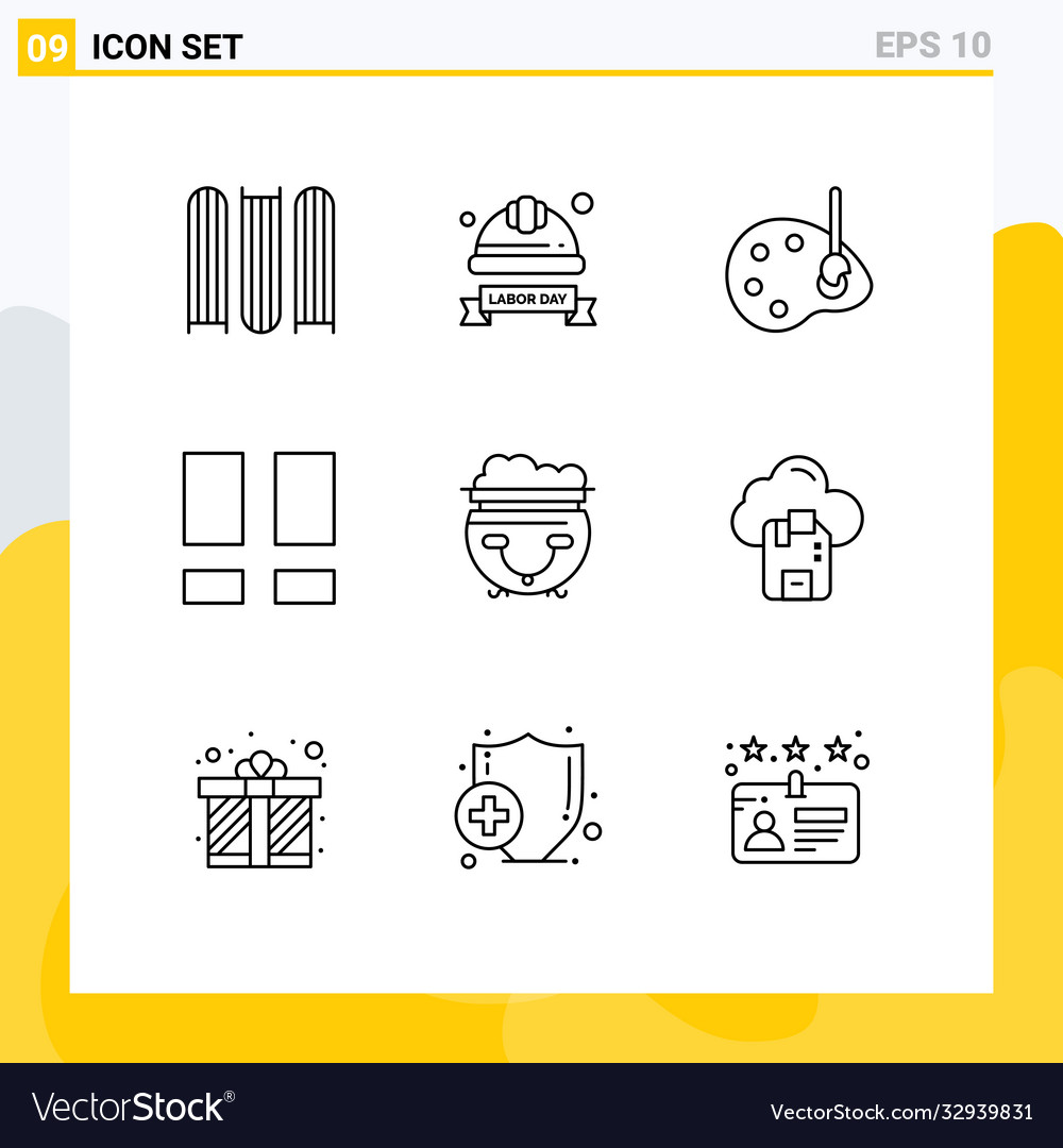 Outline pack 9 universal symbols pot photo