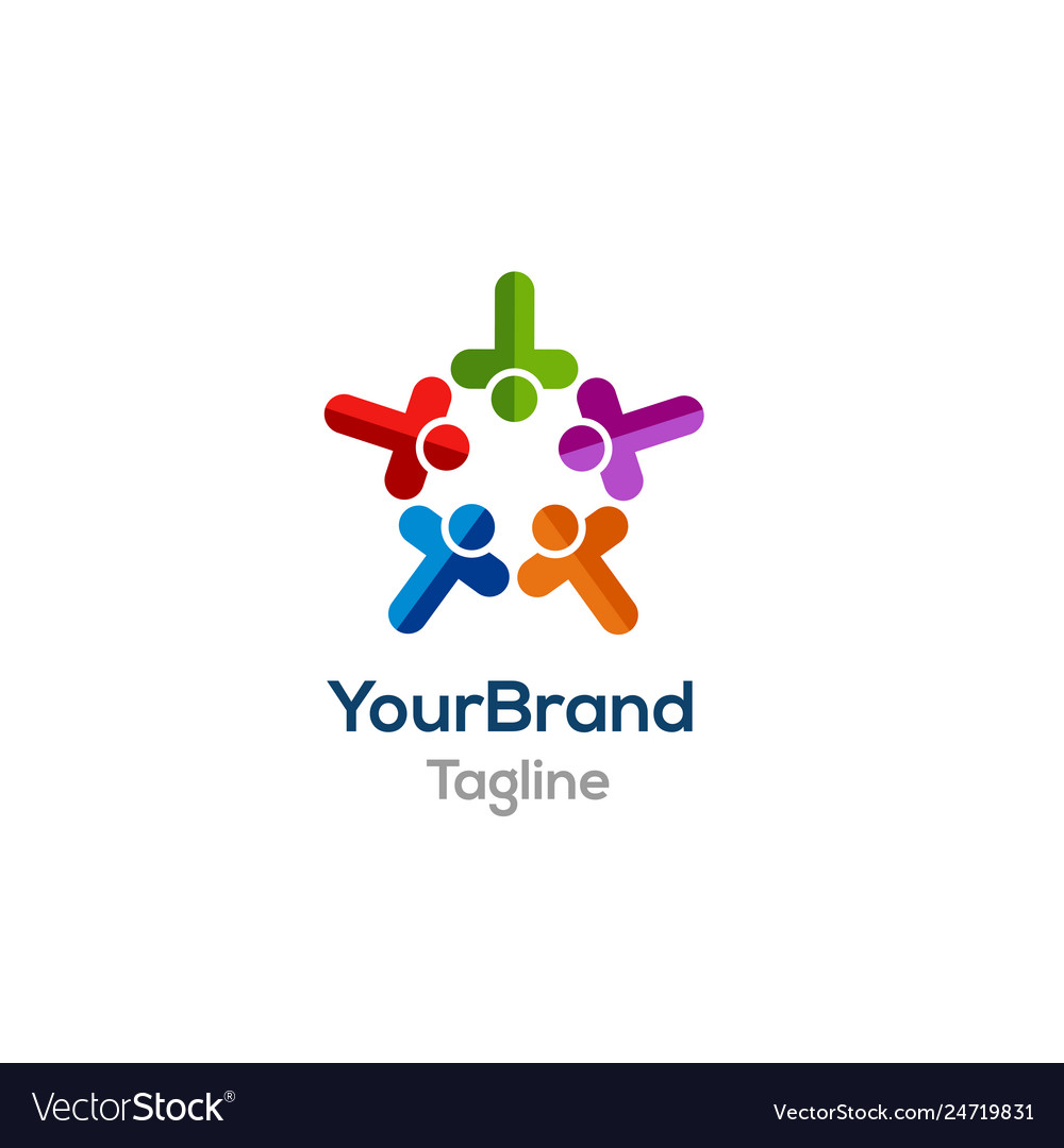 People colorful logo template Royalty Free Vector Image