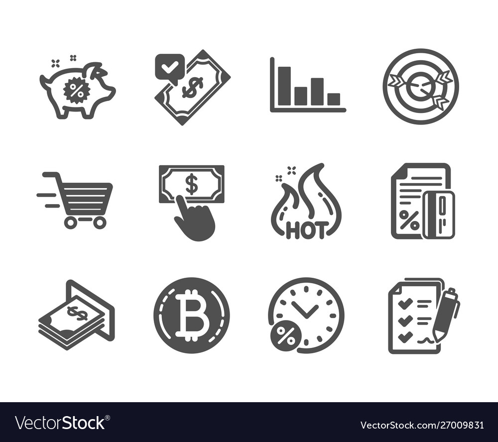 Set finance icons such as targeting loan