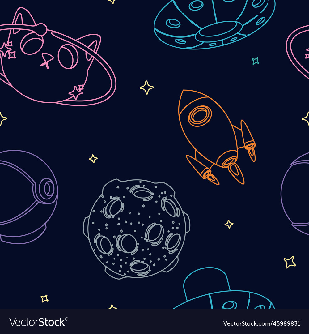 Space outer neon pattern