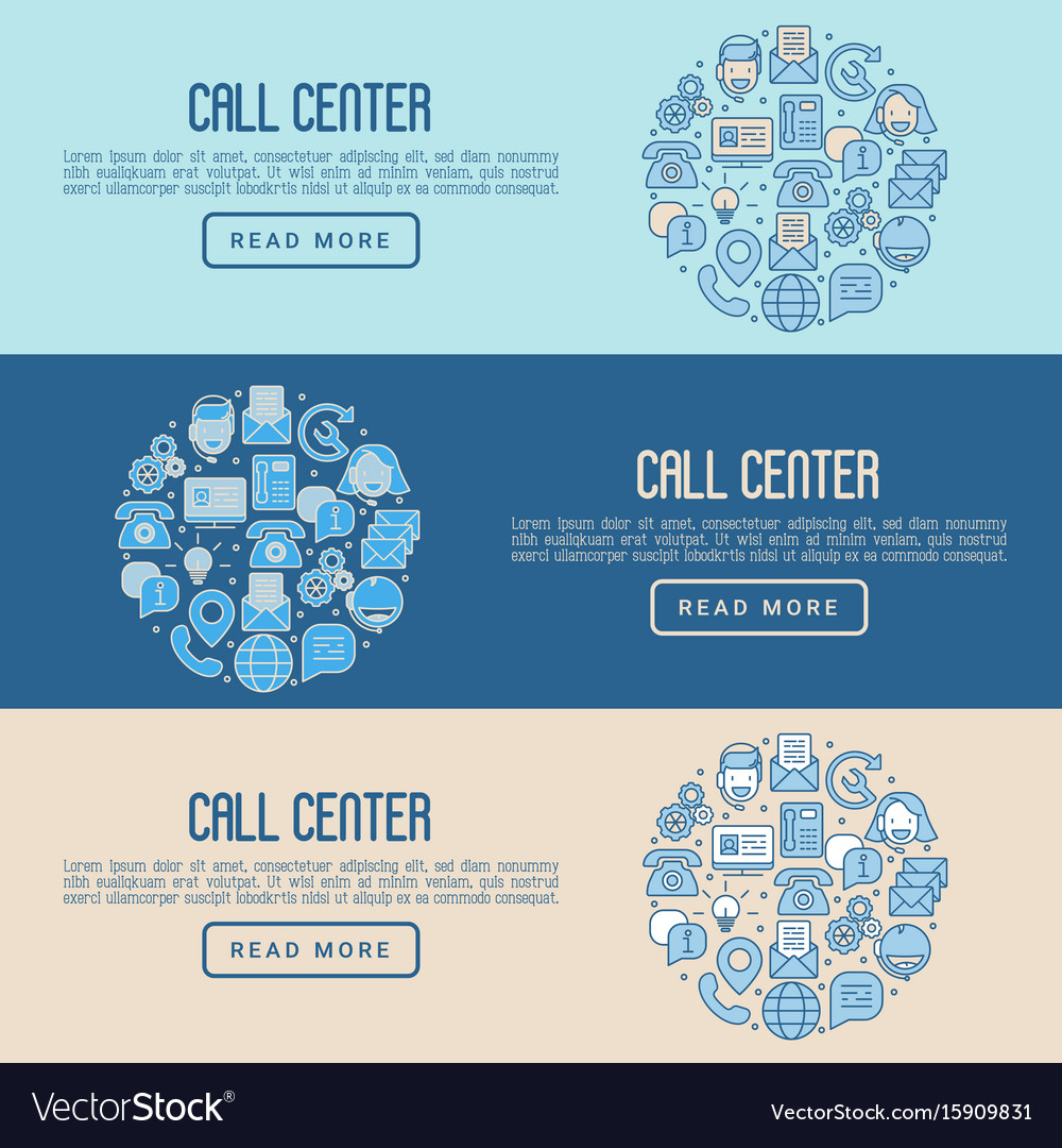 Support service concept with thin line call center