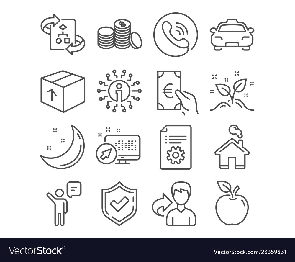 Technical algorithm agent and finance icons vector image Technical algorithm agent and finance icons