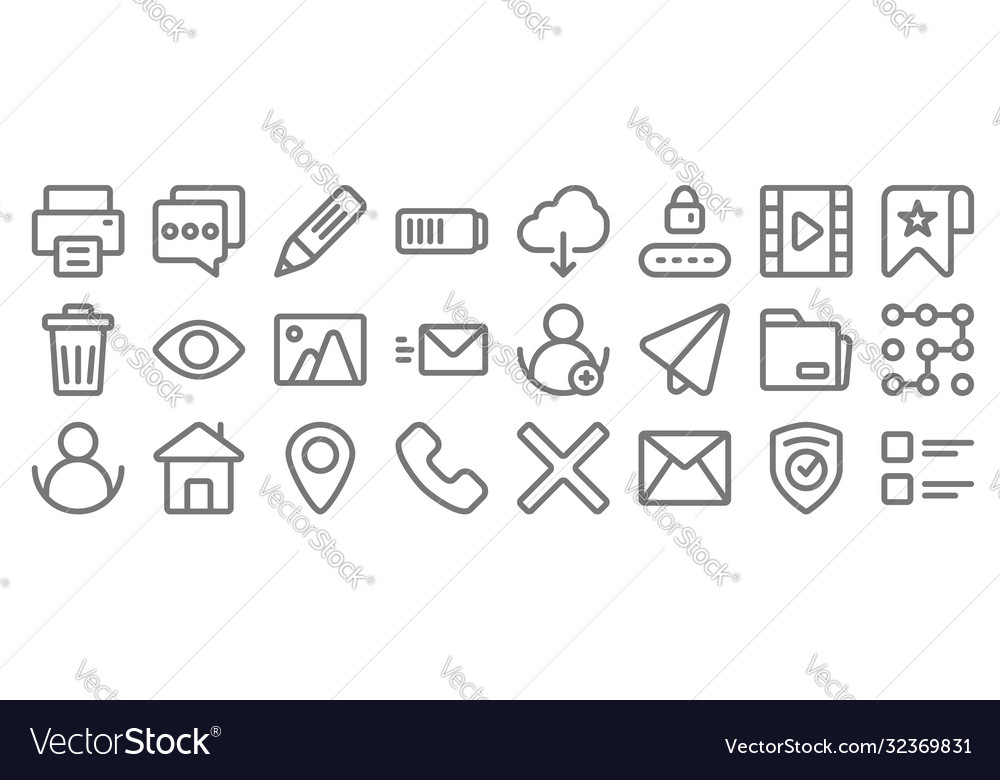 Ui line icons linear set quality vector image Ui line icons linear set quality