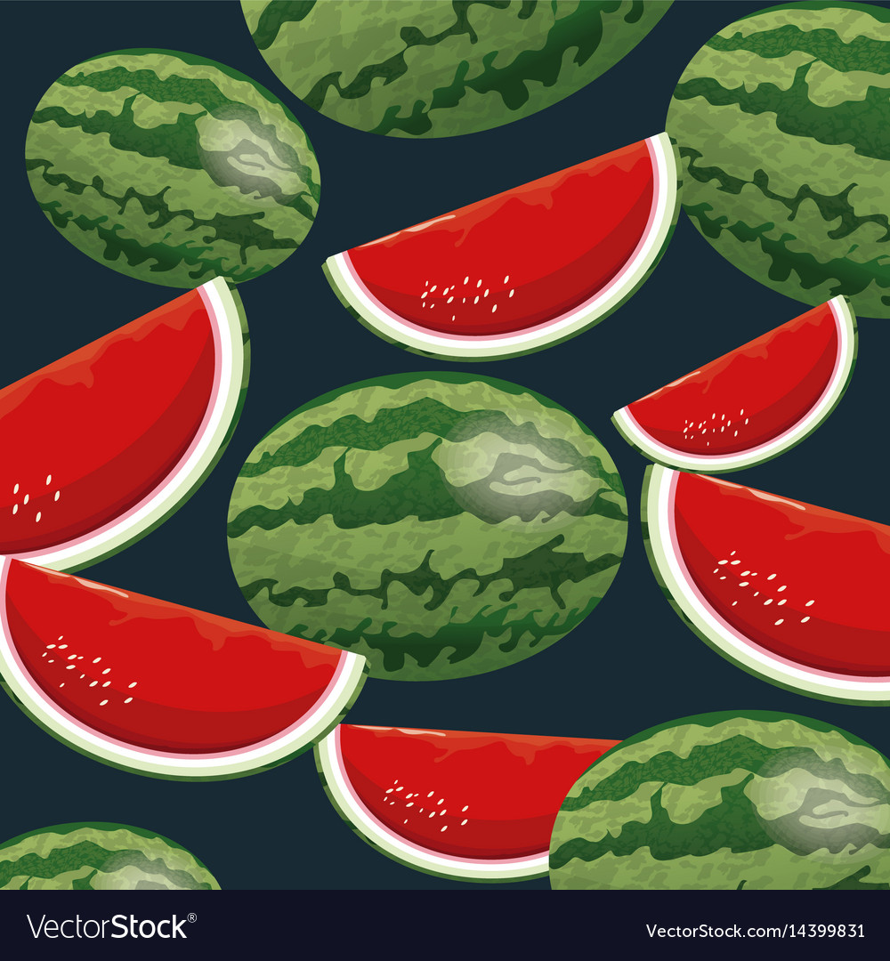 Watermelon fruit fresh seamless pattern design