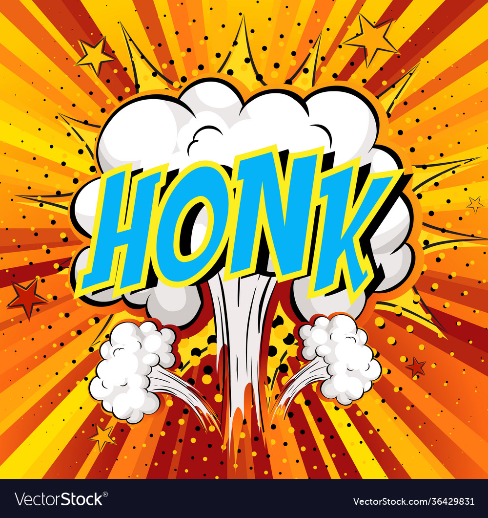 Word honk on comic cloud explosion background Vector Image