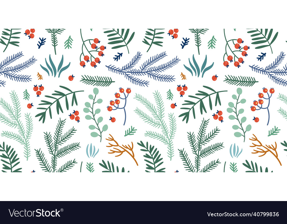 Ein nahtloses Muster von Tannenzweigen vector image Ein nahtloses Muster von Tannenzweigen