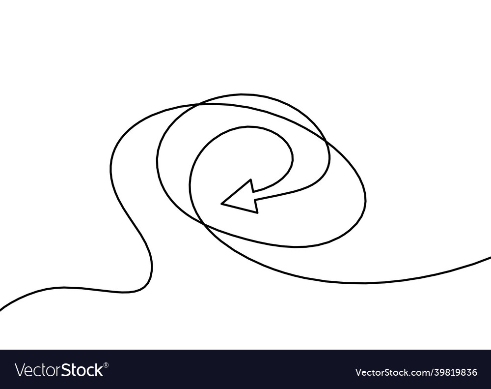 Abstract continuous lines arrows drawing on white