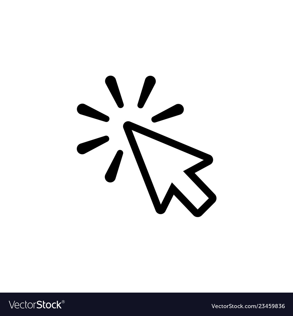 Click line icon in flat style symbol vector image Click line icon in flat style symbol