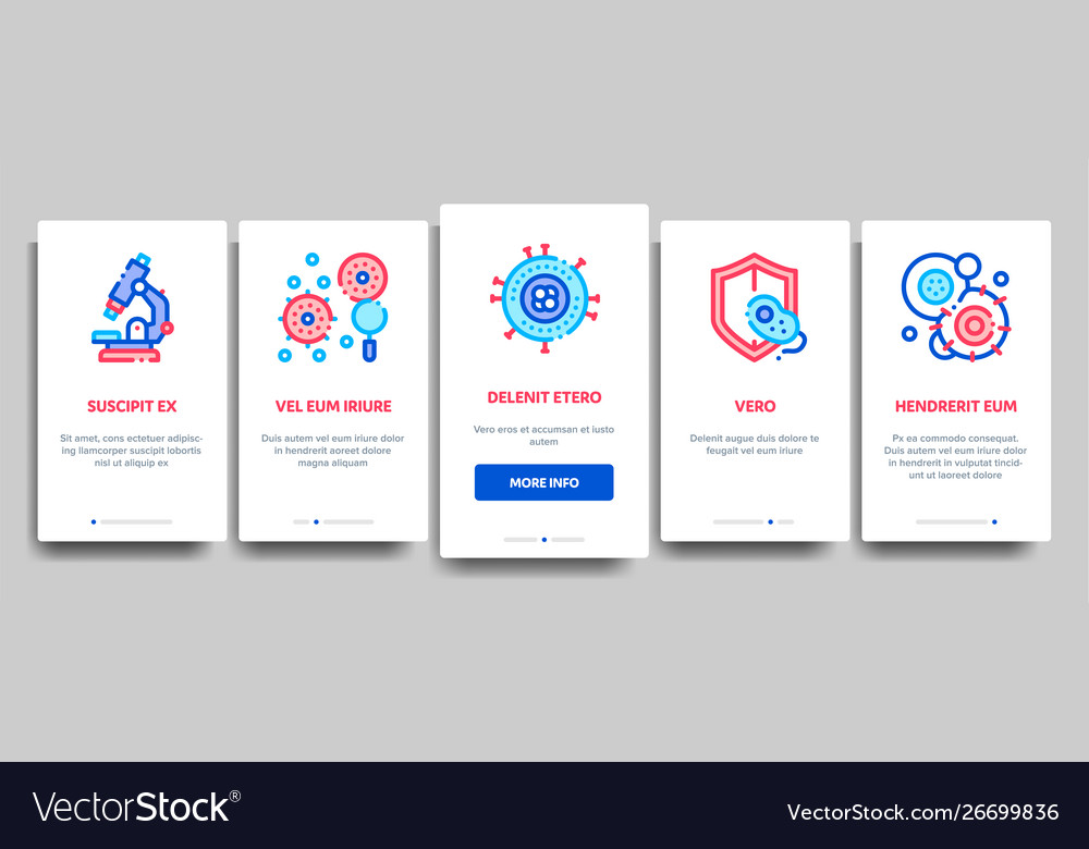 Collection pathogen elements onboarding Vector Image Collection pathogen elements onboarding