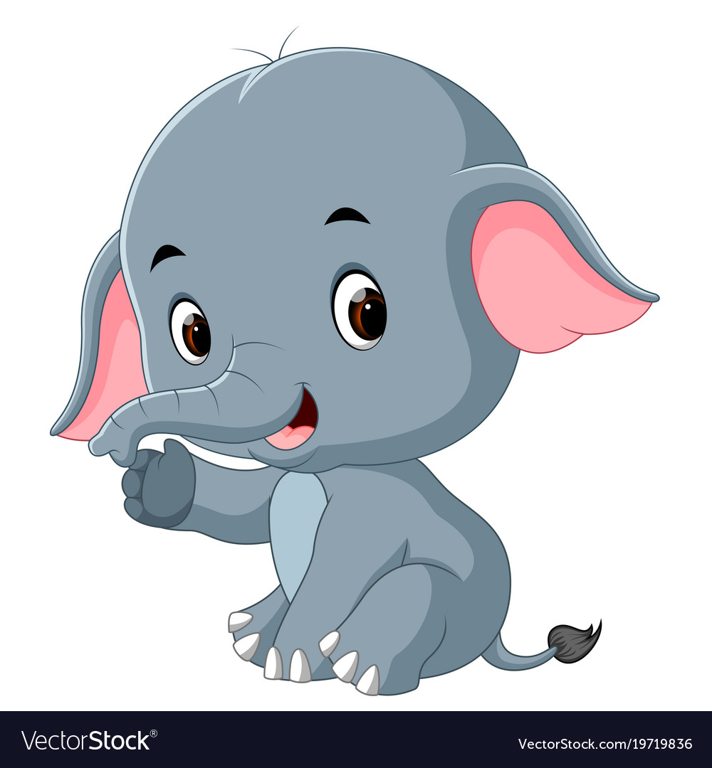 Download Cute baby elephant Royalty Free Vector Image - VectorStock