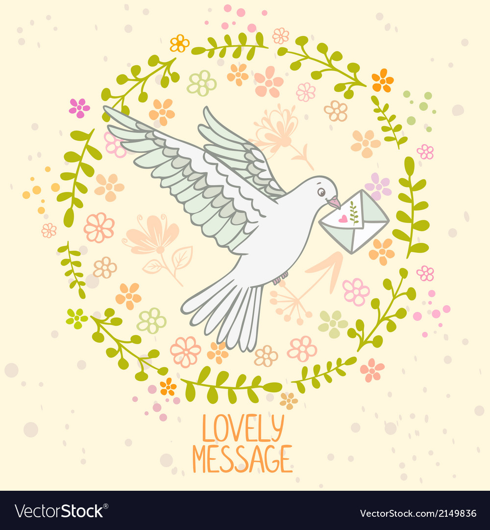 Dove letter Royalty Free Vector Image - VectorStock