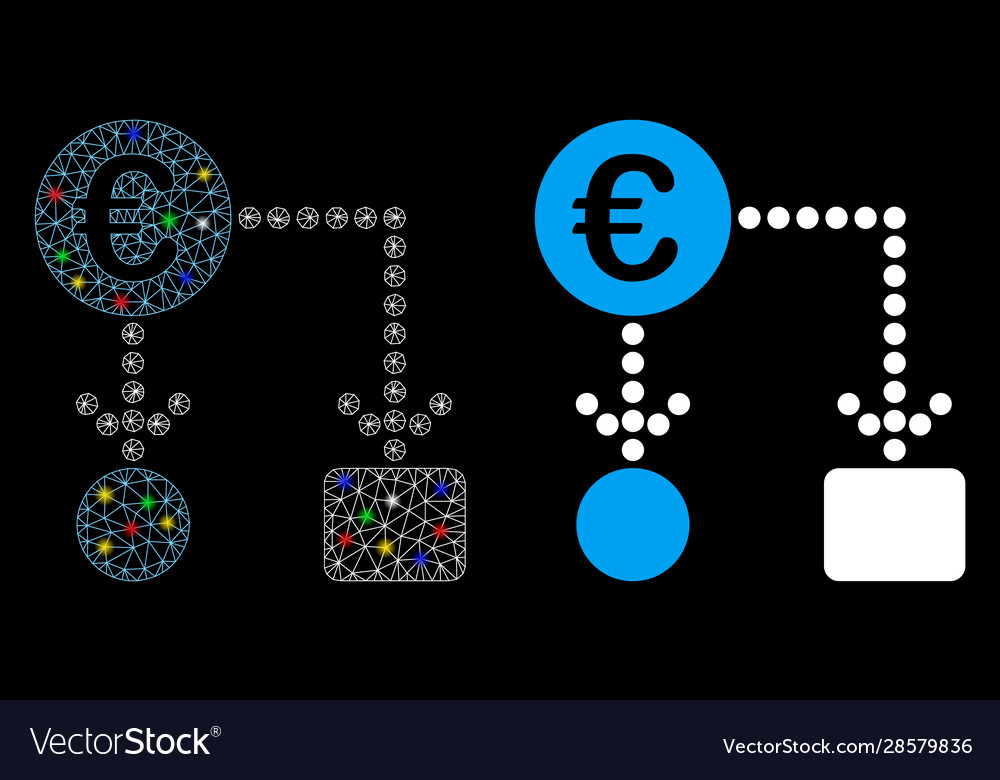 Flare mesh 2d euro flow chart icon with