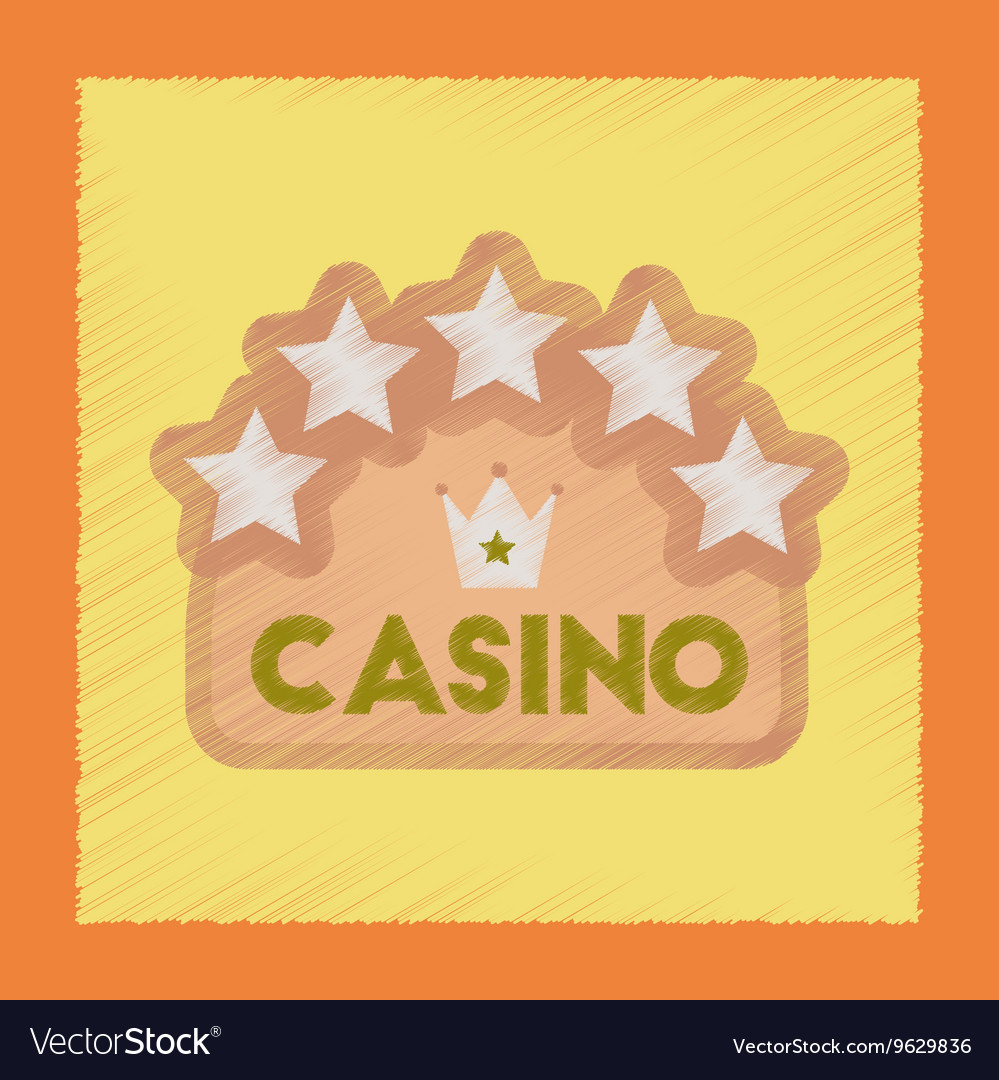 Flat shading style icon casino sign