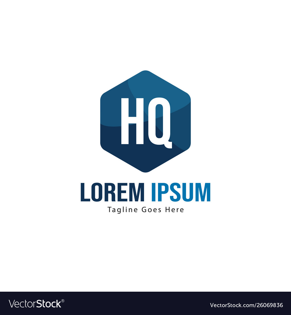 Initial hq logo template with modern frame