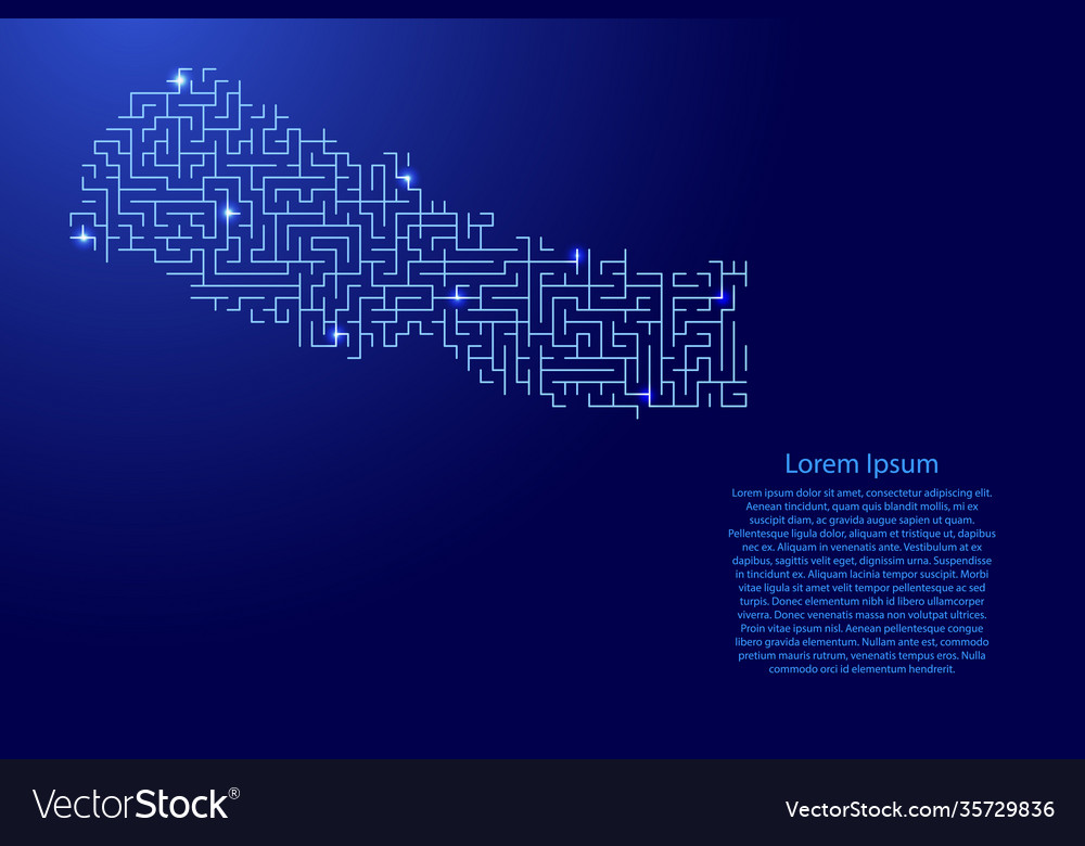 Nepal map from blue pattern maze grid vector image Nepal map from blue pattern maze grid