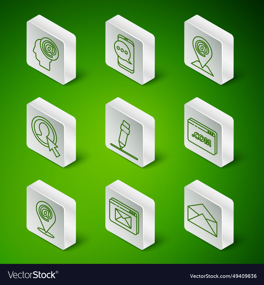Set line envelope website and mail vector image Set line envelope website and mail
