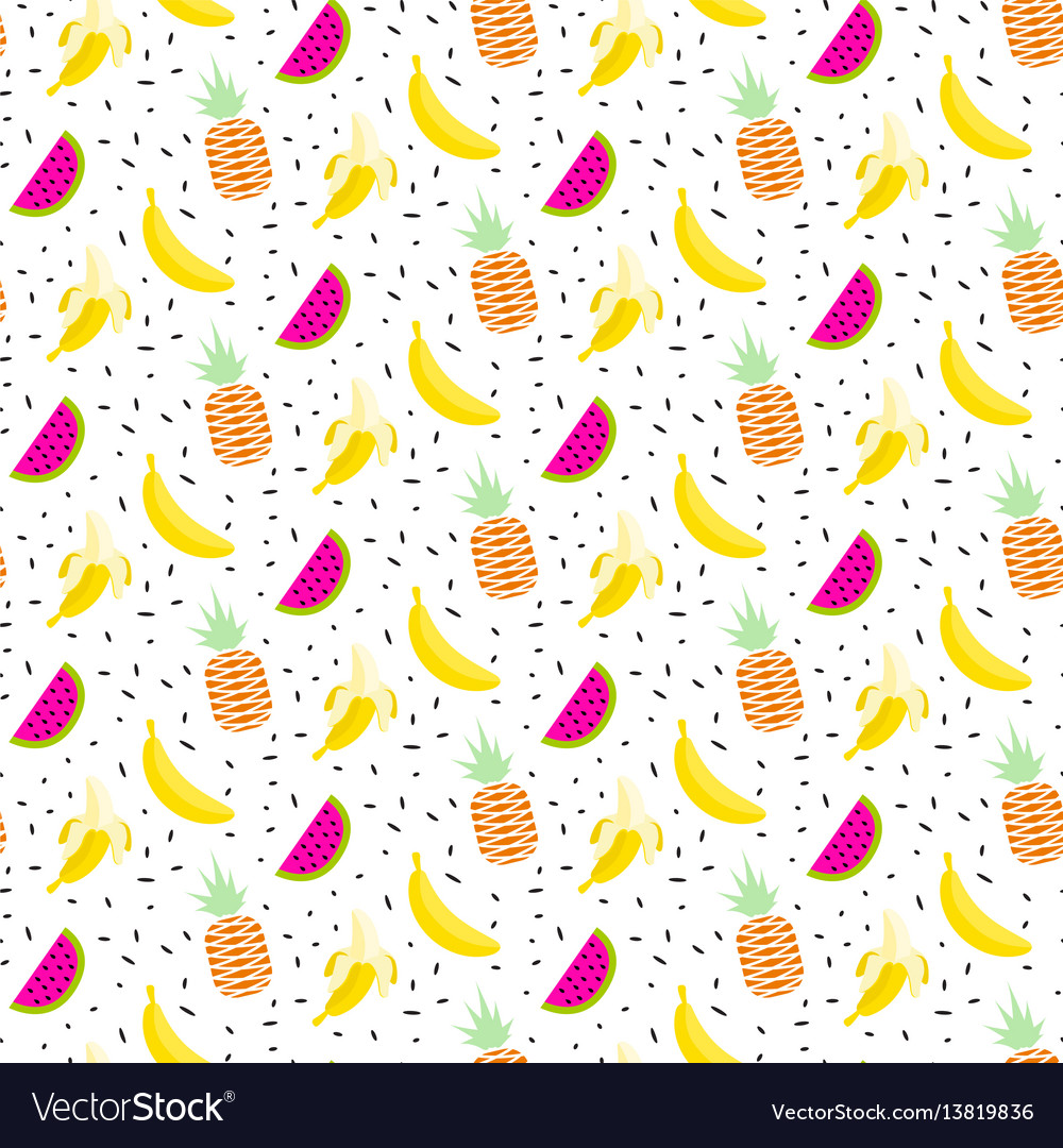 Summer fruit salad pattern with bananas