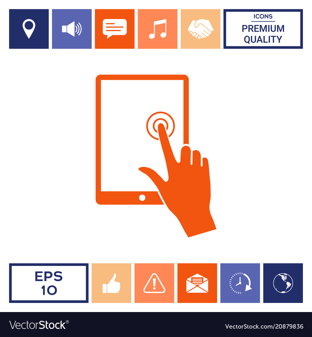 Touch screen tablet with click hand