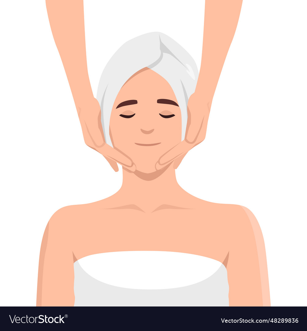 Woman in spa salon face massage