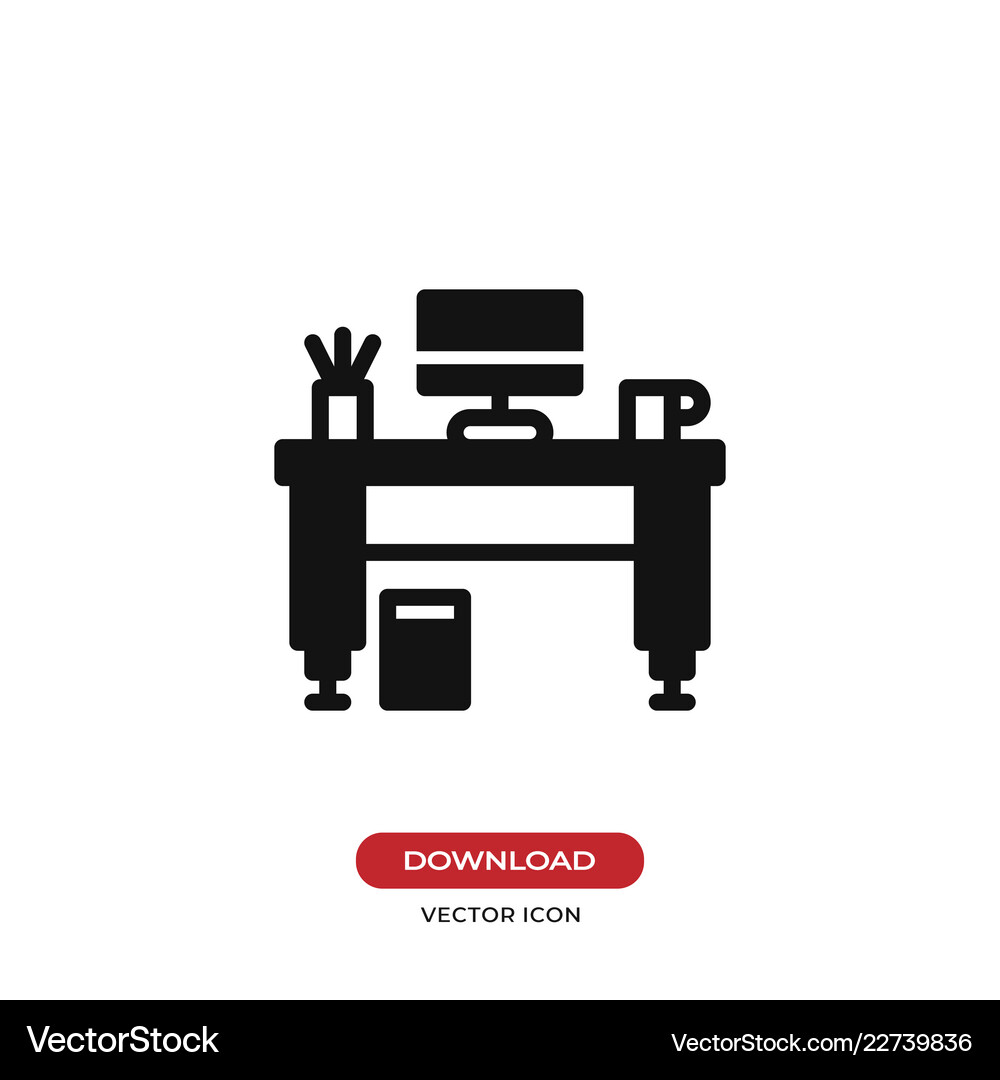 Work desk icon Royalty Free Vector Image - VectorStock