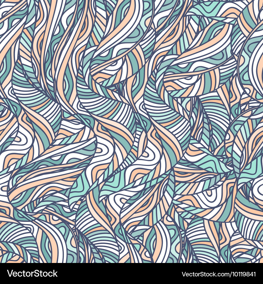 Abstract wavy lines background seamless pattern Vector Image