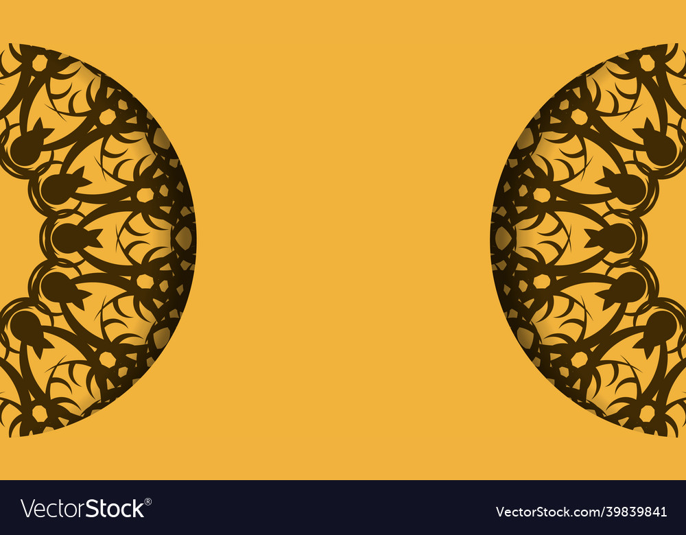 Baner of yellow color with abstract brown