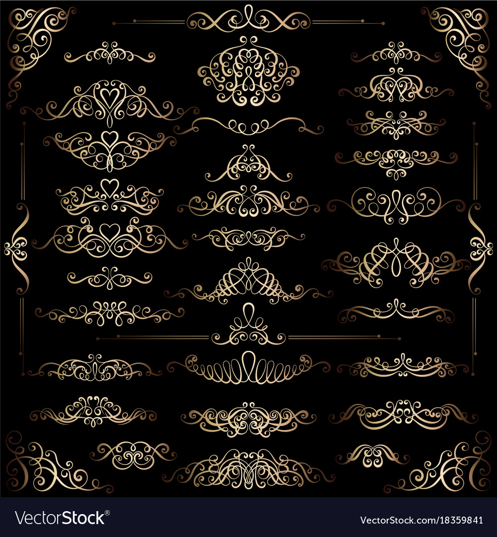 Collection of vintage calligraphic flourishes