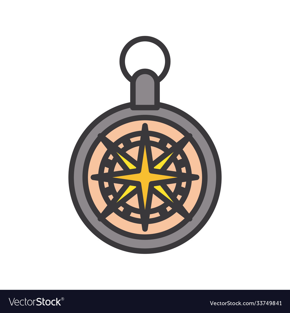 Compass line and fill style icon design