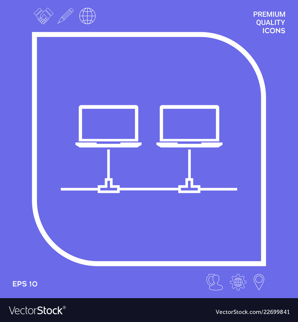 Computer network icon graphic elements