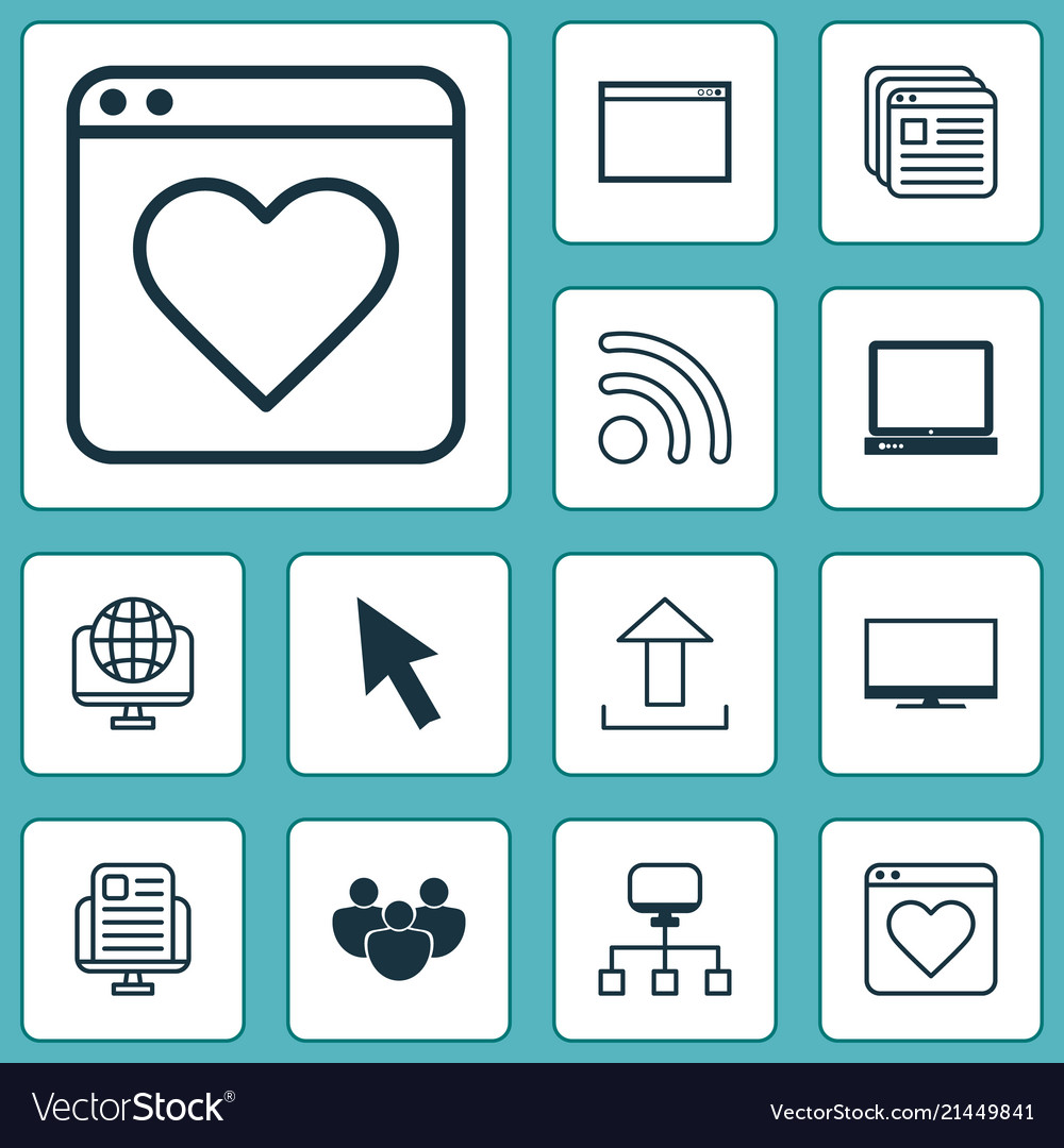 Connection icons set with transfer desktop vector image Connection icons set with transfer desktop