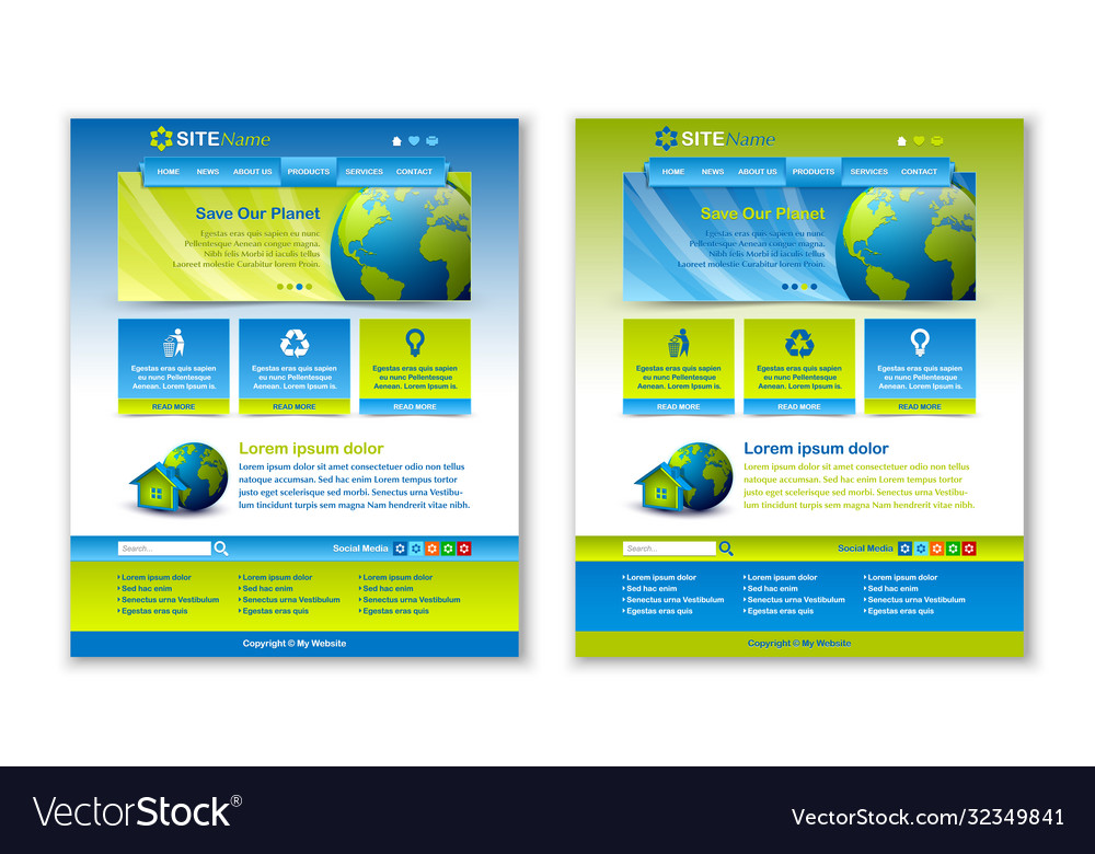 Blue And Green Website